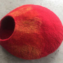 felt cat cave red