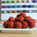 Felt Ball Deep Orange 1 CM,  2 CM, 2.5 CM, 3 CM, 4 CM Colour 14 - Felt Ball Rug USA - 1