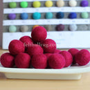 Felt Ball Rose Red 1CM,  2CM, 2.5CM, 3CM, 4CM Colour 2 - Felt Ball Rug USA - 1