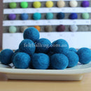 Felt Ball Sky Blue 1 CM, 2 CM, 2.5 CM, 3 CM, 4 CM Colour 32 - Felt Ball Rug USA - 1