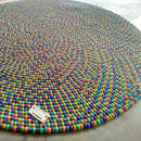 Kaleidoscope felt ball rug