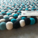 Blue Storm Felt Ball Rug