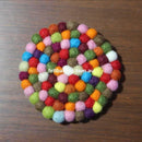 Multi Colored Felt Ball Coaster - Felt Ball Rug USA - 2
