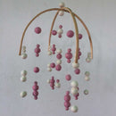 felt ball mobile pink white