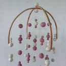 crib mobile pink white