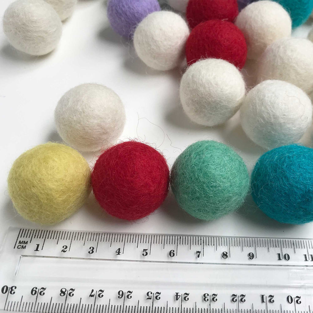 Felt Pom-poms Large // Pack of 50 // Wool Felt Balls by 