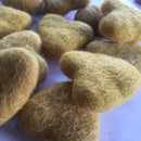felt hearts mustard