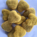 felt hearts yellow