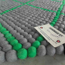 Mint Diamond Rectangle Felt Ball Rug