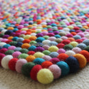 Multicolored Rectangle Felt Ball Rug - Felt Ball Rug USA - 3