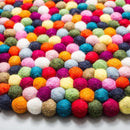 Multicolored Felt Ball Rug