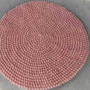 Pastel Pink Felt Ball Rug