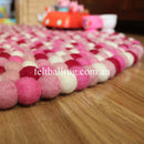 Pretty Pink Felt Ball Rug - Felt Ball Rug USA - 3