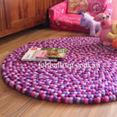 Pancy Purple Felt Ball Rug - Felt Ball Rug USA - 1