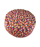 Multicolored Felt Ball Ottoman Pouf - Felt Ball Rug USA - 1