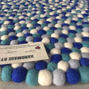 Whirlpool Blue Felt Ball Rug