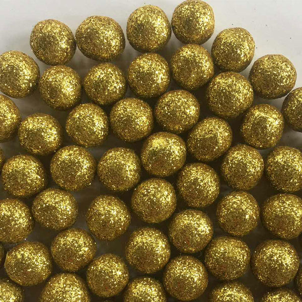 Gold Glitter Mini Foam Balls 