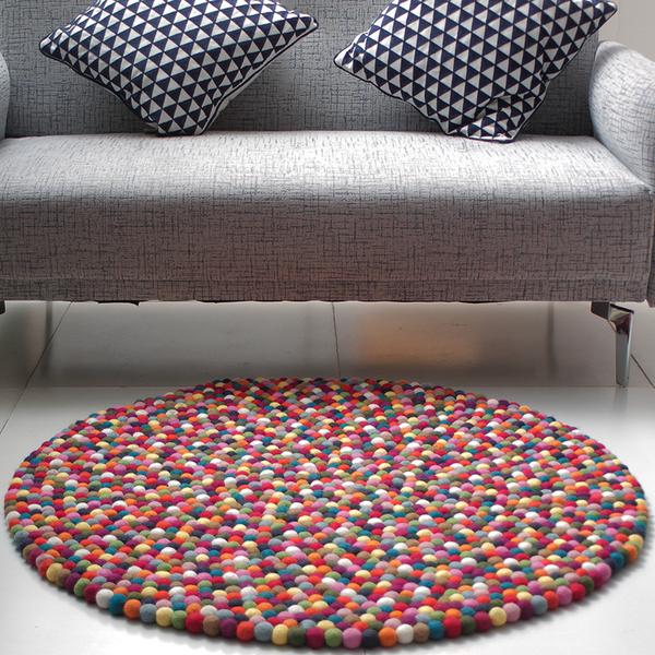 Custom Colour Rug-Felt Ball Rug-Pick cheapest Your Own Colour Carpet-Room Felt Carpet-Fair trade-100% Wool-Nursery-Tapis--Natural-FREE SHIPPING