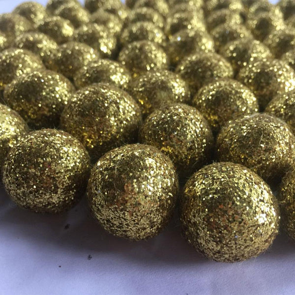 Gold Glitter Mini Foam Balls 