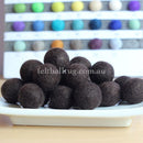 Felt Ball Dark Chocolate 1 CM,  2 CM, 2.5 CM, 3 CM, 4 CM Colour 27 - Felt Ball Rug USA - 1