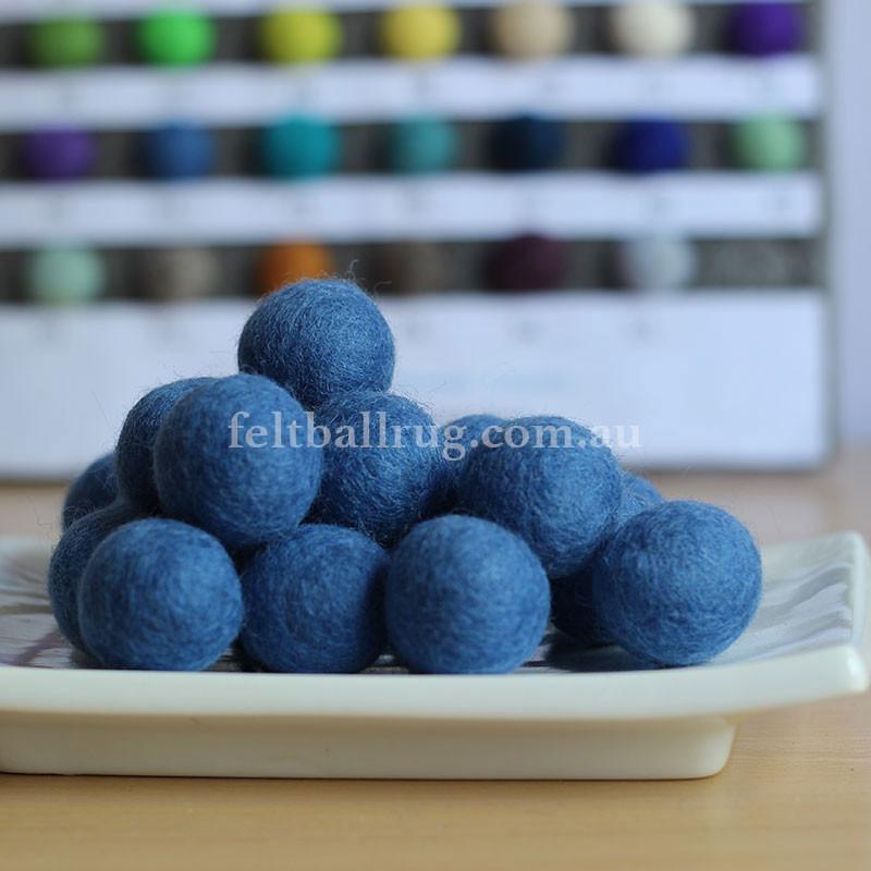 Felt Ball Blue Ocean 1 CM,  2 CM, 2.5 CM, 3 CM, 4 CM Colour 44 - Felt Ball Rug USA - 1