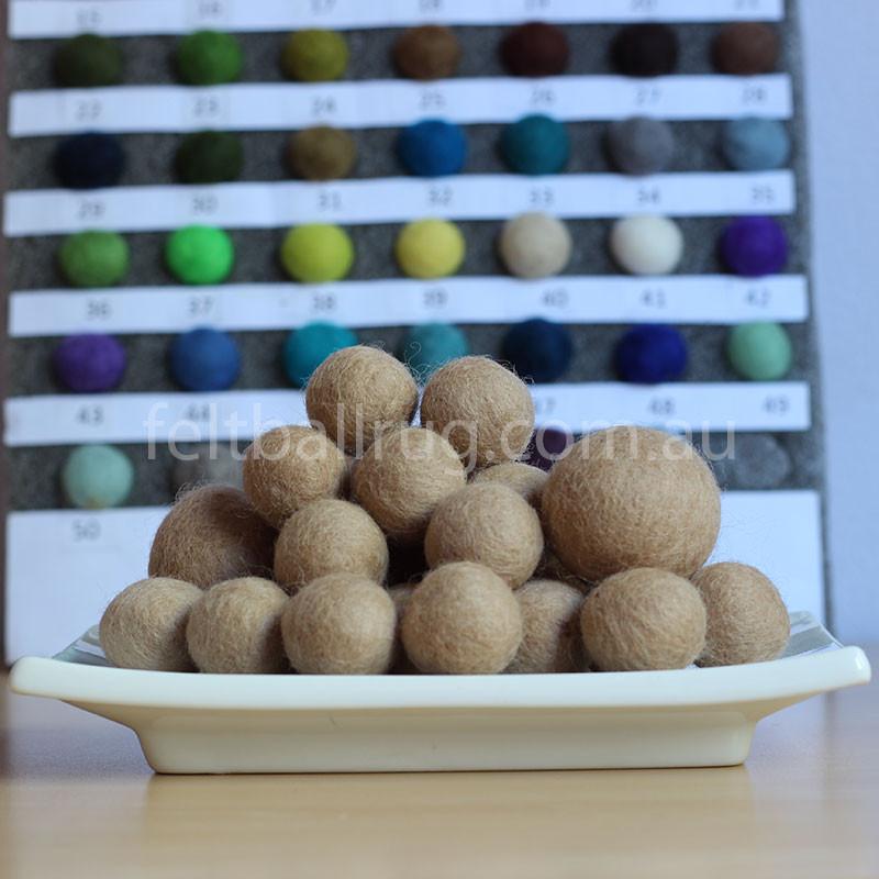 Felt Ball Hazelwood Brown 1 CM,  2 CM, 2.5 CM, 3 CM, 4 CM Colour 57 - Felt Ball Rug USA