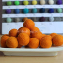 Felt Ball Orange 1CM,  2CM, 2.5CM, 3CM, 4CM Colour 6 - Felt Ball Rug USA - 1