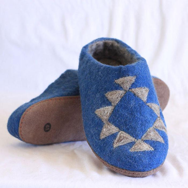 felt shoes blue