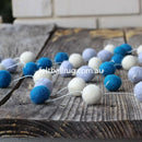 Felt Ball Garland Blue White Lavender - Felt Ball Rug USA - 1
