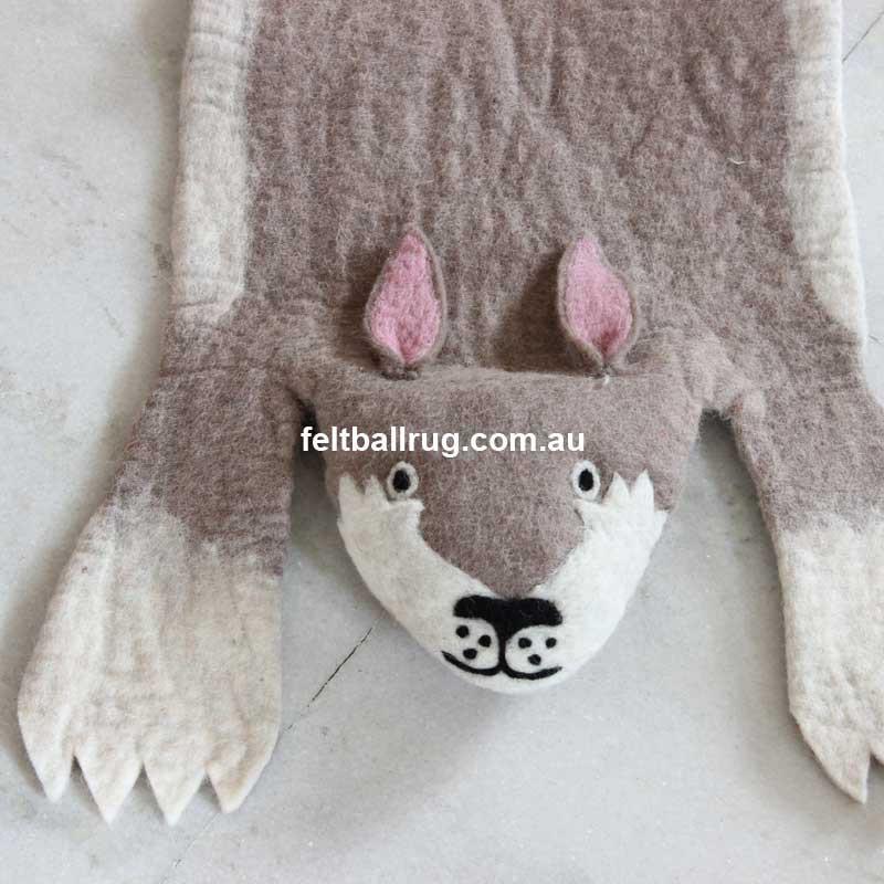 Animal Felt Rug Gus The Rabbit - Felt Ball Rug USA - 2