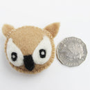felted bird head owl