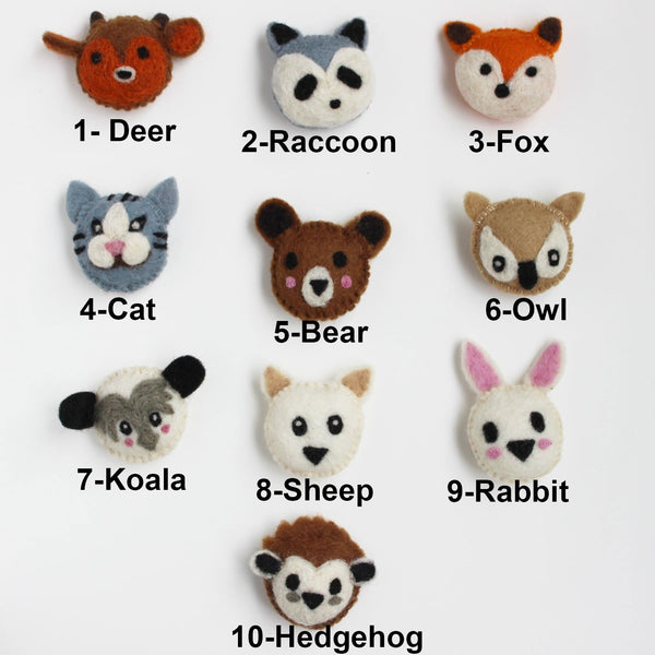 Felt Animal Heads - Available In 10 Different Animals Heads. – Felt Ball  Rug USA