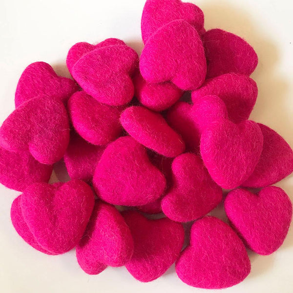 Felt Hearts - Handmade Felt Hearts Available In Over 15 Colors