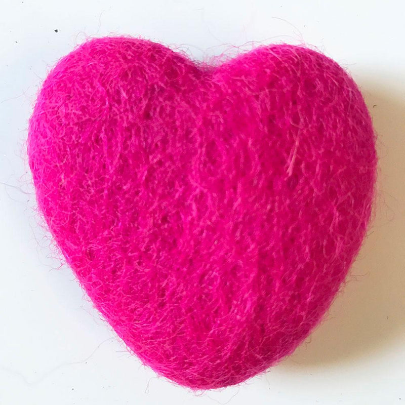 Playfully Ever After 3 inch Felt Hearts 35pc - Neon Pink