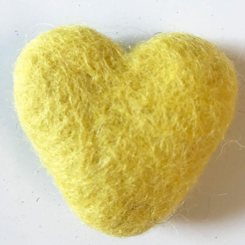 felt hearts yellow