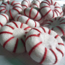 felt peppermint candy disk white