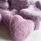wool felt hearts pink