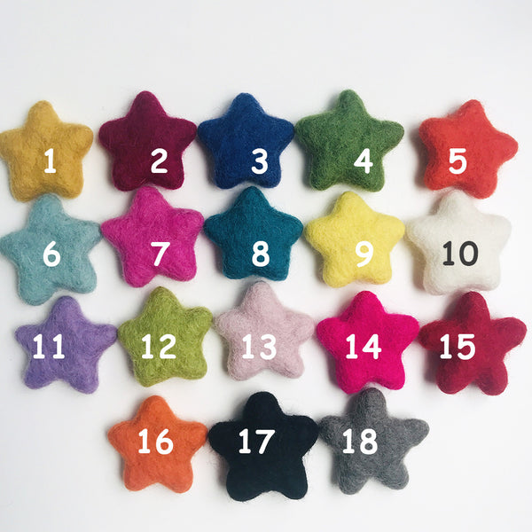 Felt Stars Assorted Colors - Handmade Felt Stars Available In 16 Colors –  Felt Ball Rug USA