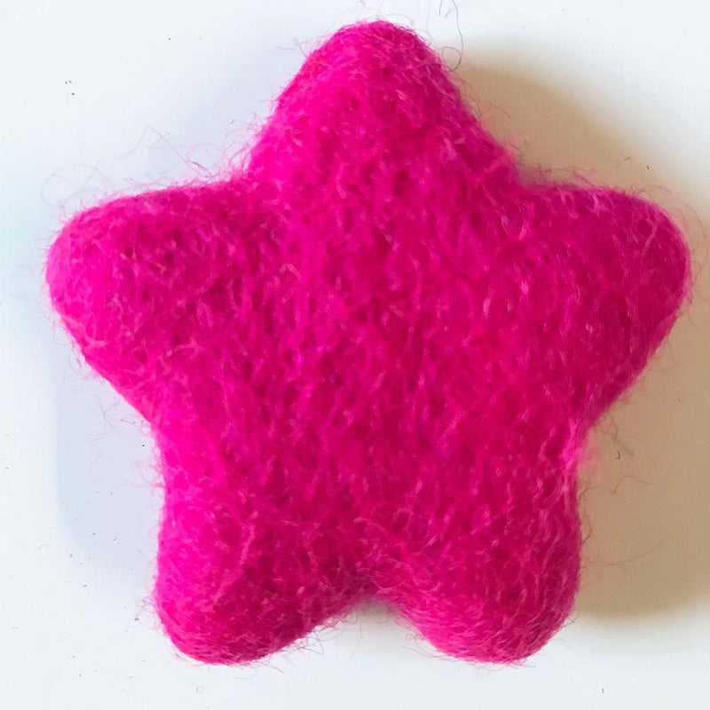 felt star bright pink