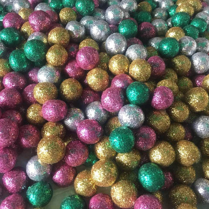 2.5cm Wholesale Glitter Felt Balls [20 Colors] - Felt & Yarn