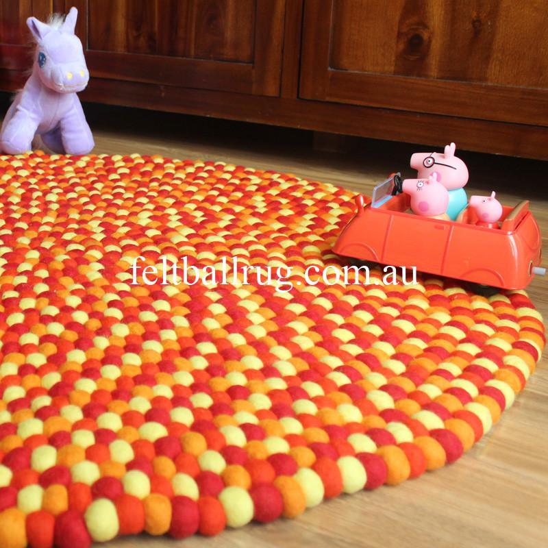 Golden Felt Ball Rug - Felt Ball Rug USA - 1