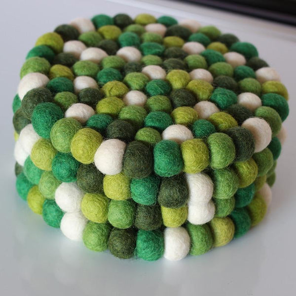 Green Felt Ball Trivet