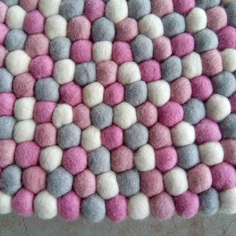 felt ball rug marshmallow