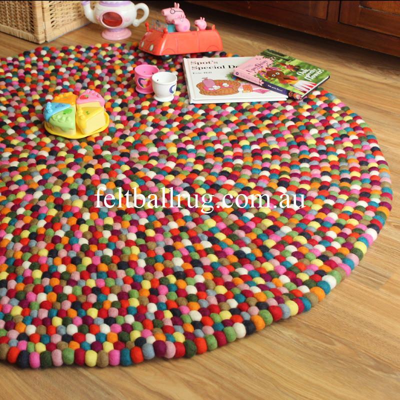 Ball Rug Rugug Multicolored Felt Ball Rug - Most Popular Felt Ball Rug Design – Felt ...