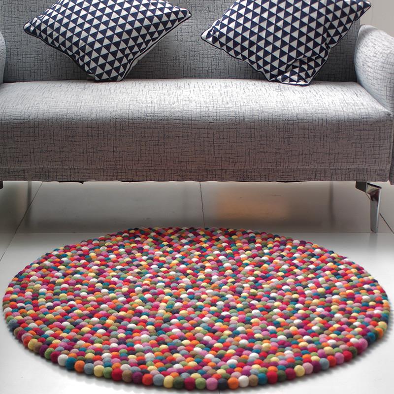 Multicolored Felt Ball Rug - Most Popular Felt Ball Rug Design – Felt ...