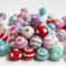 Polka Dot Swirl Felt Balls Assorted Colors