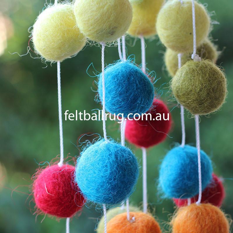 Playroom Pom Pom Garland- 100% Wool Felt Balls