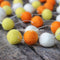 Felt Ball Garland Orange White And Yellow - Felt Ball Rug USA - 2