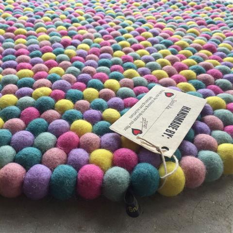 Rinkle Rugs Rainbow sprinkles Felt Ball Rug - Felt Ball Rug USA
