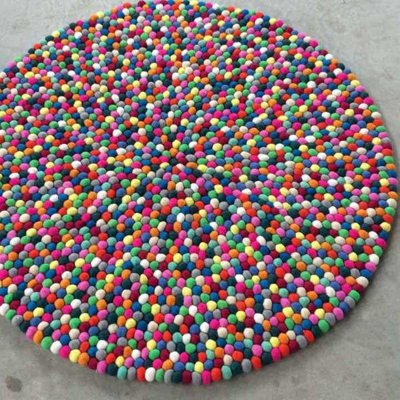 6t Ball Rug Smartie Felt Ball Rug - Felt Ball Rug USA
